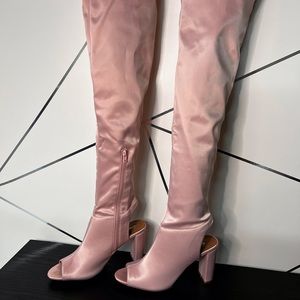 Light Pink Knee High Boots
